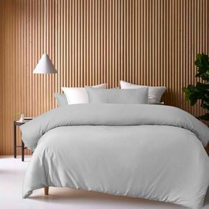 Accessorize Bedroom Collection Bamboo Cotton Double Stitch Quilt Cover Set Grey