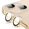 Metal Camera Lens Glass Individual Eagle Protector Cover - For Apple iPhone 14 / 14 Plus / 15 / 15 Plus (2pcs) - Gold