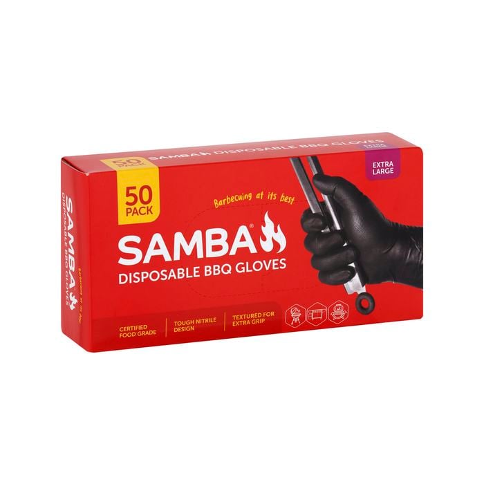 Samba Disposable BBQ Gloves Extra Large - 50 Pack