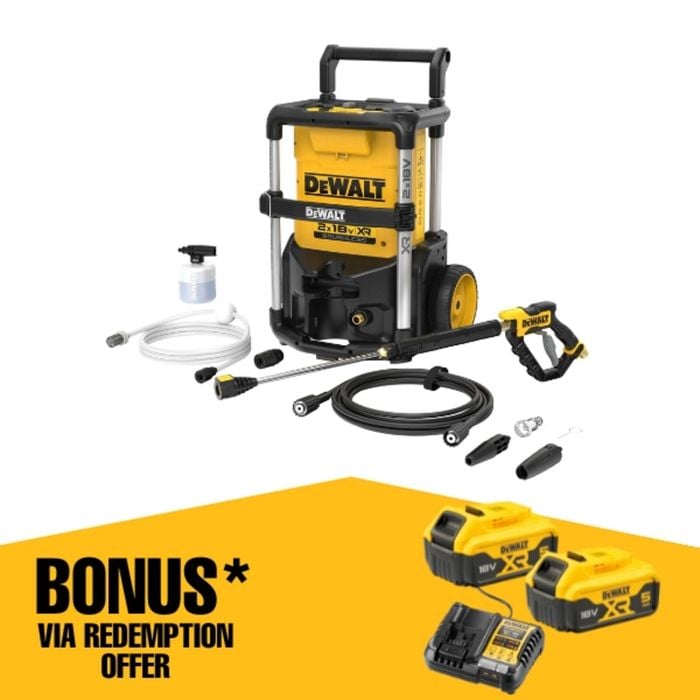 DeWALT 2 x 18V XR Pressure Washer DCMPW1600N-XE - Skin Only