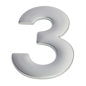 Sandleford 75mm 3 Stainless Steel Self Adhesive Numeral