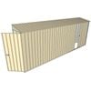 Build-a-Shed 0.8 x 5.2 x 2m Hinged Door Tunnel Shed with Single Sliding Side Door - Cream