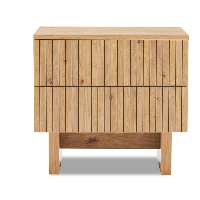 Big Lot Artisian Oak Giselle 2 Drawer Bedside