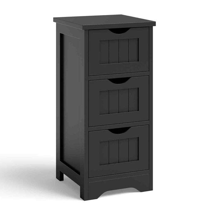 Costway 3 Drawer Storage Cabinet Beside Table Organizer Black