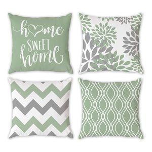Catzon 4 Pcs Modern Throw Pillow Covers Geometric Flower Pattern for Couch