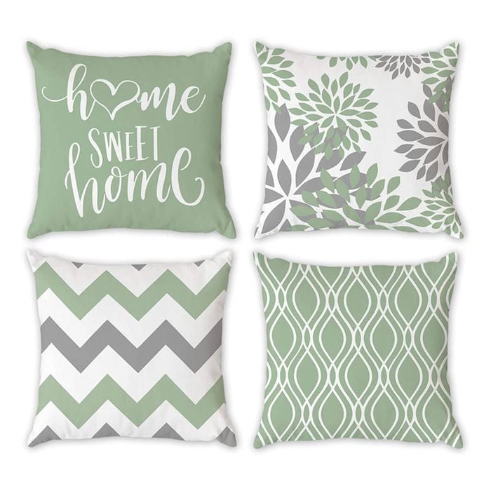 Catzon 4 Pcs Modern Throw Pillow Covers Geometric Flower Pattern for Couch