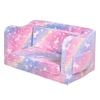 Ufurniture Kids Sofa 2 Seat Toddler Armchair Couch Children Fold out Play Couch Convertible Lounge Sofa Bed Pink