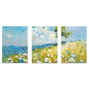 3pcs Spring Meadow Elegant and Stylish Print 100% Australian Made 3 x 40x60cm (Metal Print)