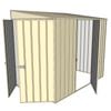 Build-a-Shed 1.5 x 2.3 x 2m Single Hinged Side Door Skillion Shed - Cream