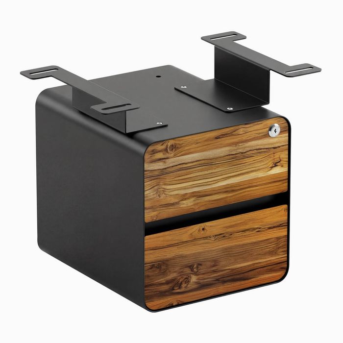 Desky Minimal Under Desk Cabinet Black Frame