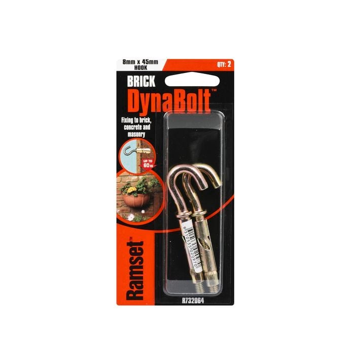 Ramset 8 x 45mm DynaBolt Plus Hook - 2 Pack