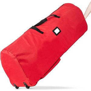 Catzon Christmas Tree Storage Bag with Wheels 600D Oxford Waterproof for Artificial Trees-Red