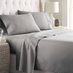 2000TC Ultra Soft Super King Fitted Sheet Set- Silver Gray