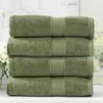 4pc Renee Taylor Stella 650gsm Super Soft Bamboo Cotton Bath Towel Jade