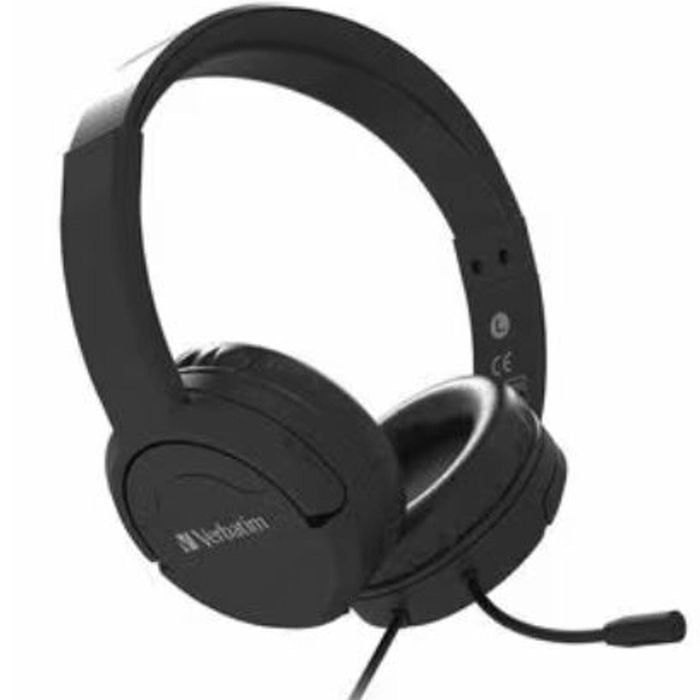 Verbatim Wired On-ear, Over-the-head Stereo Headset - Black - Binaural - Supra-aural - 32 Ohm - 20 Hz To 20 Khz