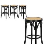 ALFORDSON Set of 4 Bar Stools Kitchen Vintage Chair Rattan Mesh Seat Renata Black