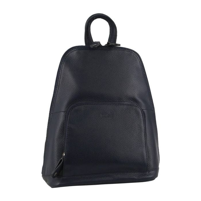 Wos Twin Zip Backpack Nappa Italian Leather Travel  Navy