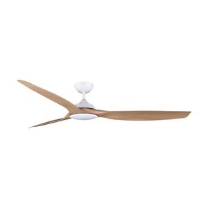 FanForce Capri II Smart DC Ceiling Fan W/ LED Light & Remote 52in White/Teak