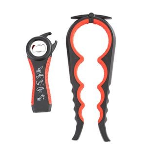 Catzon Multi-Function Jar Opener with Silicone Handle-Red