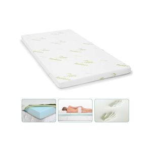 Memory Foam Mattress Topper with Bamboo Cover - Double