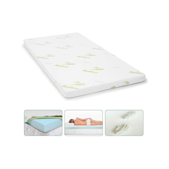 Memory Foam Mattress Topper with Bamboo Cover - Double