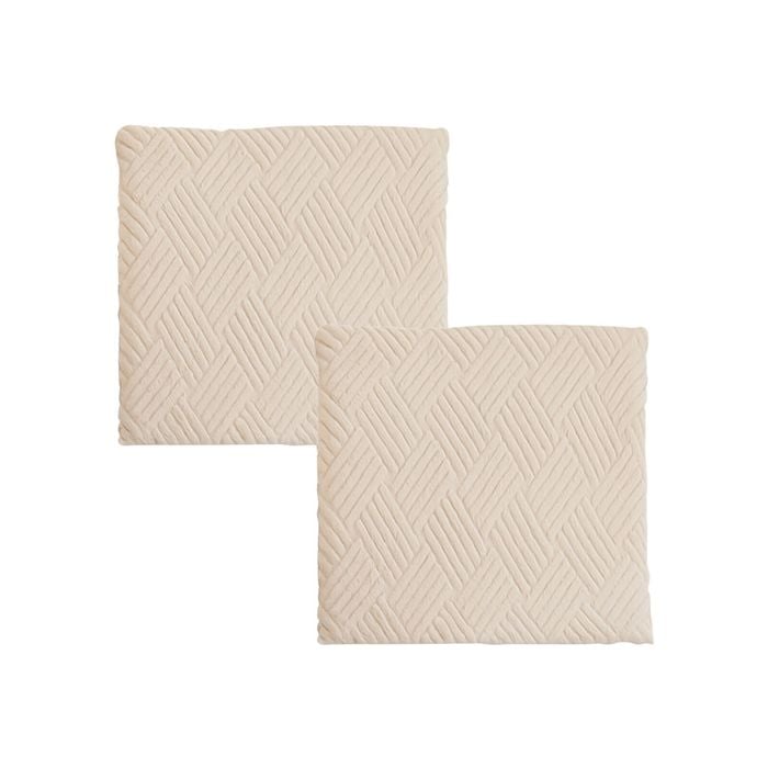 SOGA 2X Beige Chevron Square Cushion Soft Leaning Plush Backrest Throw Seat Pillow