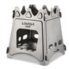NNEOBA Compact Folding Titanium Wood Stove Silver