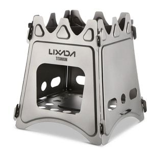 NNEOBA Compact Folding Titanium Wood Stove Silver