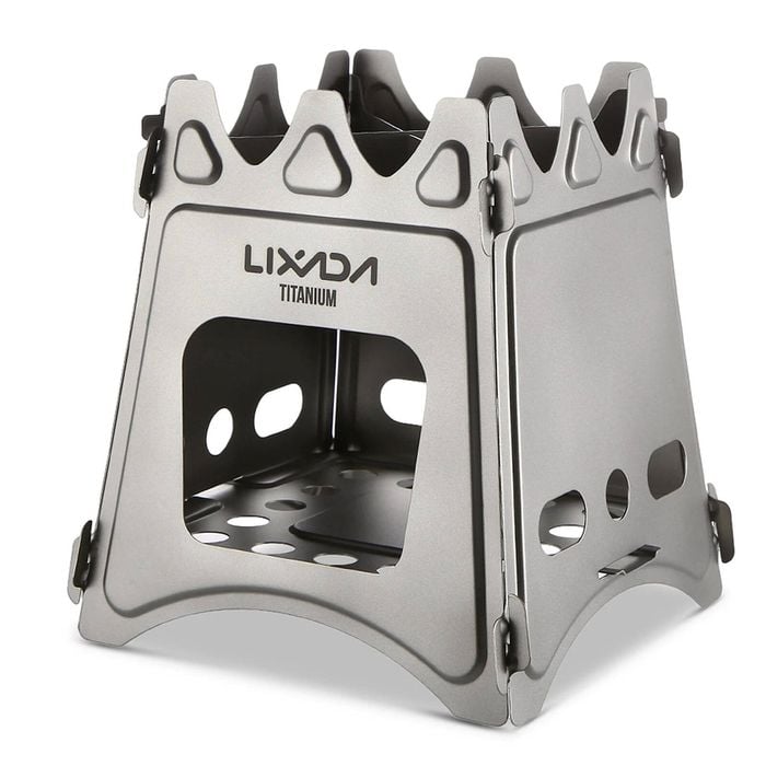 NNEOBA Compact Folding Titanium Wood Stove Silver