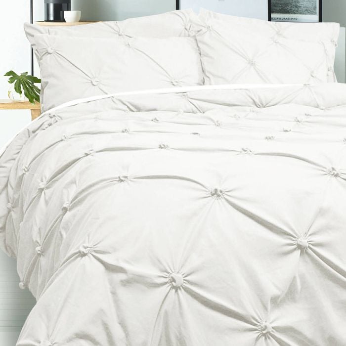 Bloomington Puffy Quilt Cover Set White Double