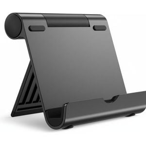 Tablet Stand - Adjustable Portable Desktop Holder for iPad, Galaxy, Kindle, Tab/Phones - Black