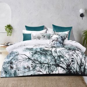 Bianca Sherbrooke Queen White Cotton Sateen Quilt Cover Set