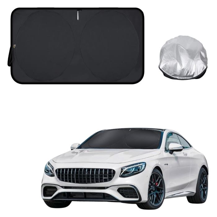 Front Windscreen Sun Shade for Mercedes-Benz S-class 2013 - 2020 (W222/C217/A217) - Standard 150 x 85 cm - Black