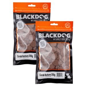 2x Blackdog Puppy/dog Carob Buttons 250g Treats Low Fat Healthy Food Snack/chews