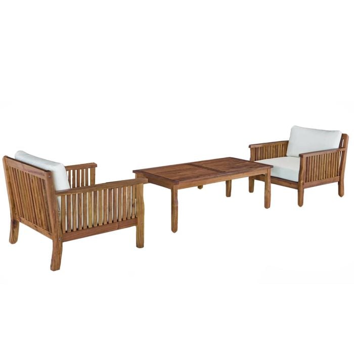 QFurniture Arizona Table and Armchairs 3 piece Natural