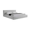 Queen Bed Frame Fabric Upholstery in KD slat in White