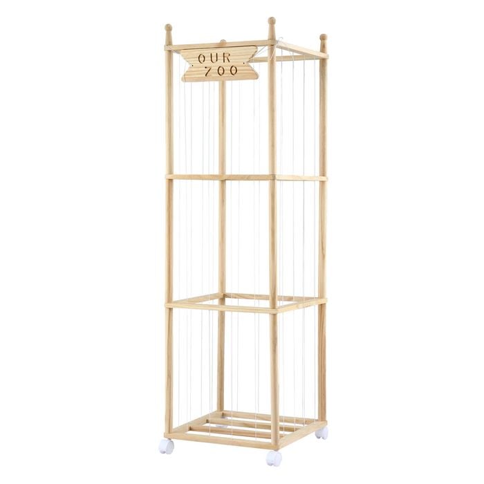 Keezi Stuffed Animal Toy Storage & Organizers Wooden Zoo Cage With Wheels Elastic Cords