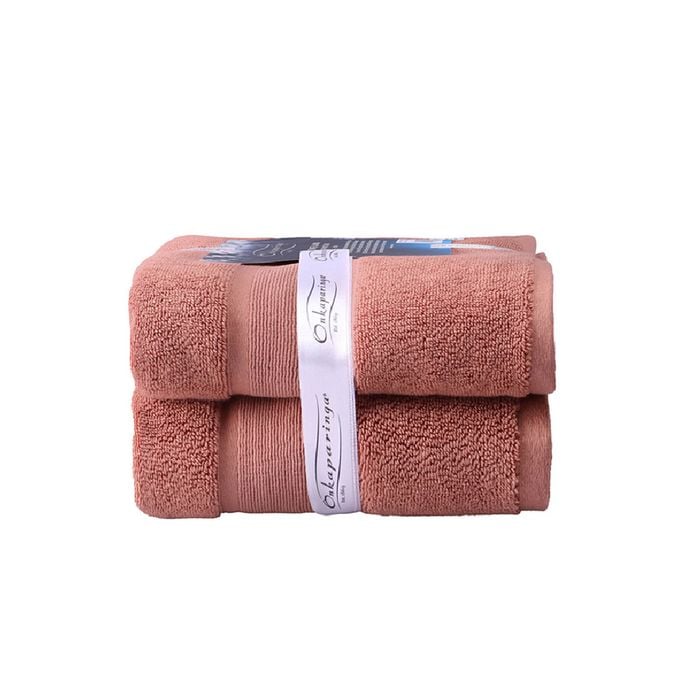 2PK Ultimate Alanya Bathroom Bath Mat/Towel 850Gsm Clay