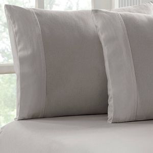 Park Avenue Queen Cotton Flannelette Fitted Bedding & Pillowcase Set Ash