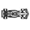 Ignite Laser Formula Race Car Pits Top View Silhouette Metal Wall Art Coated Black 47" - 120 cm