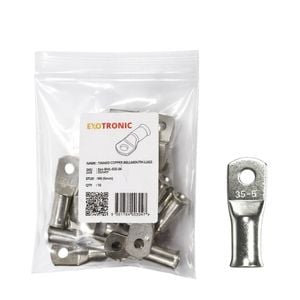 10 Pack of Exotronic 35mm² Copper Lug M6 | Bellmouth