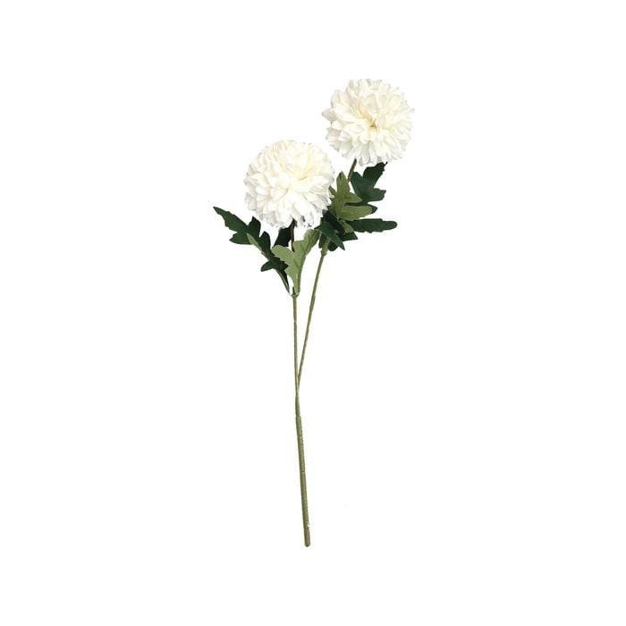 UN-REAL 35cm White Dahlia Twin Artificial Flower