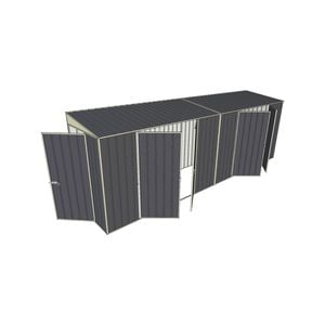 Build-A-Shed 1.2 x 6.0 x 2.0m Skillion Dual Double Hinged Side Doors Shed - Grey