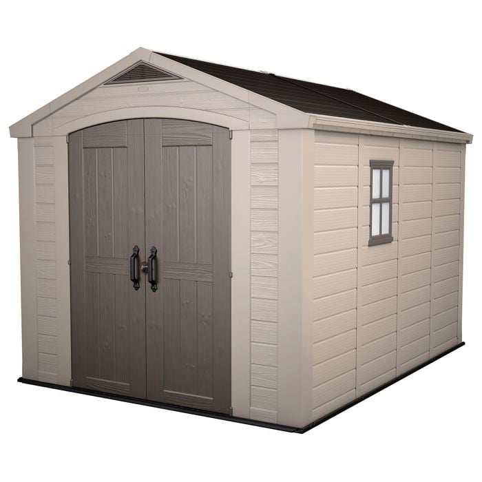 Keter 2.56 x 3.31 x 2.43m Plastic Factor 8 x 11 Garden Shed