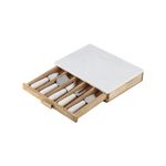 Academy Eliot Cheese Knife & Board Set/6 White/Natural Board: L: 31cm W: 23.5cm H: 7cm