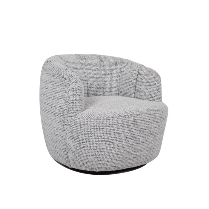 Raimon Furniture Keating Textured Fabric Swivel Lounge Occasional Relaxing Accent Chair Grey