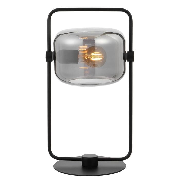 Telbix Rocha Contemporary Table Desk Lamp Light Metal Glass Black