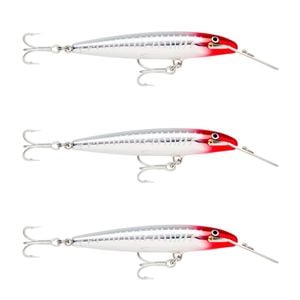 3x Rapala 14cm Countdown Magnum Sinking Trolling Fishing Lures - Red Head UV