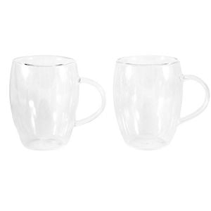 Barista Cafe Double Wall Thermal Glass Mugs Set Of 2 300ml Baccarat