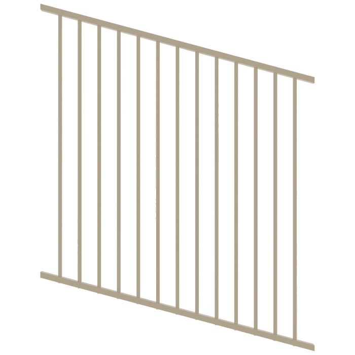 ProtectorAl 0350-1200W x 1200H Paperbark Flat Top Square Picket Pool Fence Panel Raked Up to 15º